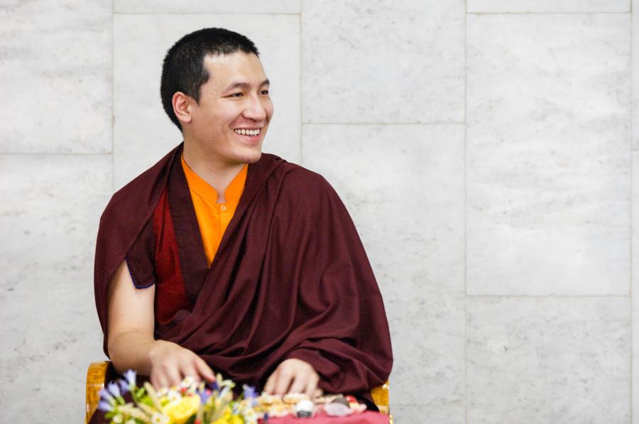 ::H.H. 17th Karmapa Trinley Thaye Dorje. Born in 1983, he is the current head of the Karma Kagyu lineage and spiritual guide of Diamond Way centers.